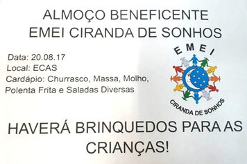 Ciranda de Sonhos promove almoço beneficente