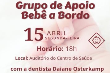 Grupo Bebê a Bordo tem encontro no dia 15