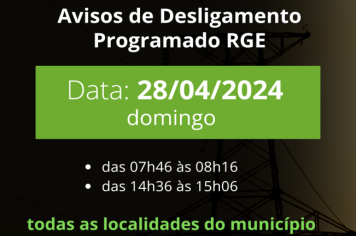 Avisos de desligamento de energia RGE