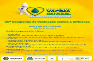 Vacinação é estendida a todos os grupos a partir de hoje