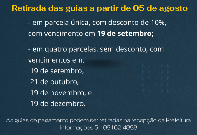 Guias do IPTU estarão disponíveis a partir de 05 de agosto